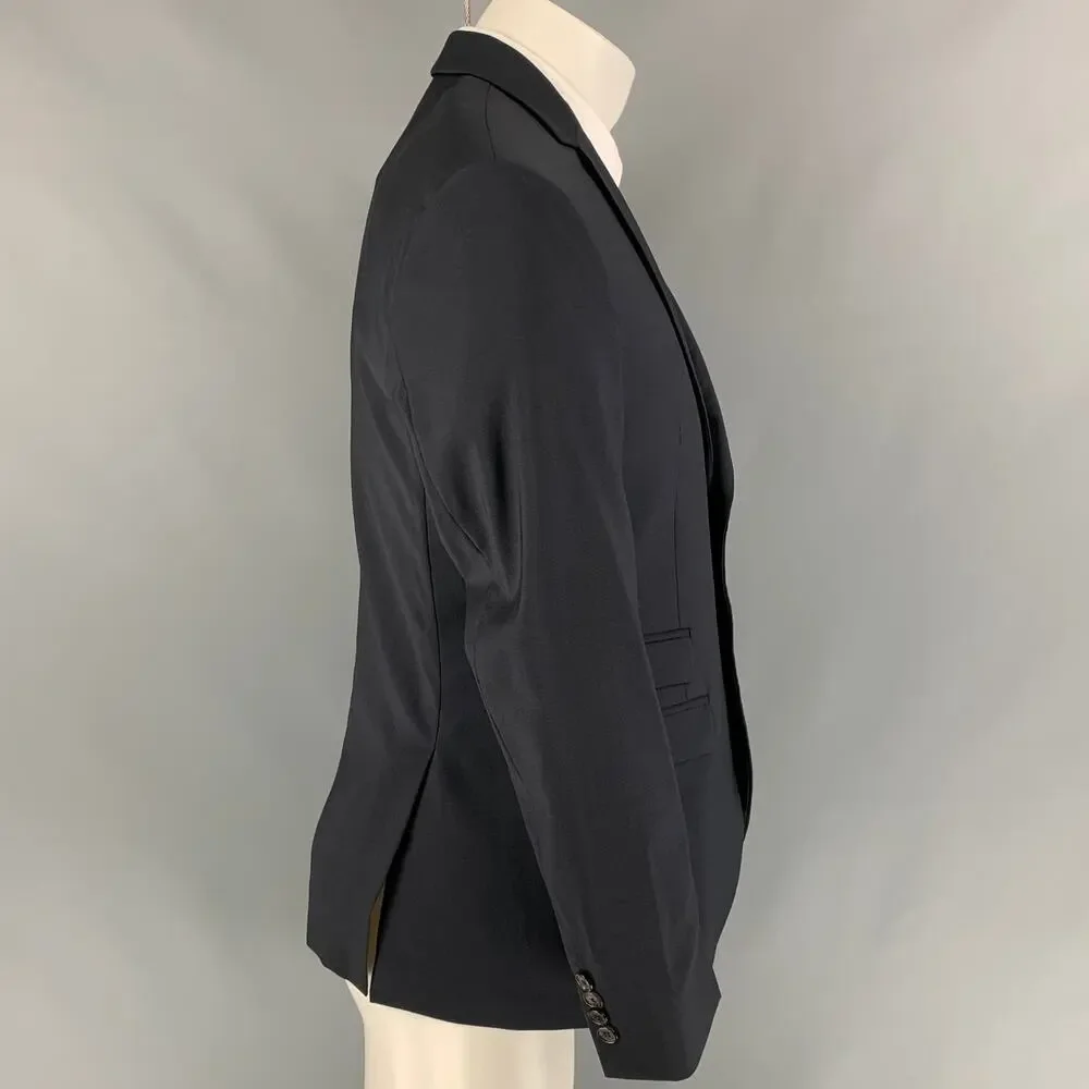 NEIL BARRETT Size 40 Navy Wool Single Breasted Slim Fit Sport Coat